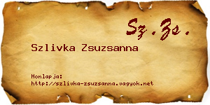 Szlivka Zsuzsanna névjegykártya