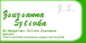 zsuzsanna szlivka business card